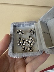 Vintage 70s Taxco Sterling Silver Bubble Mexican Earrings 925