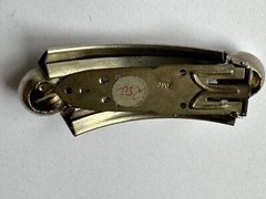 Vintage MCM 50s Mod Con Silver Dress Clip Modernist Brutalist Rectangle Brooch