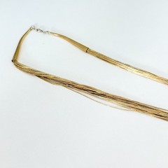 Vintage Sterling Silver Liquid Gold Vermeil 30 Multi Strand Southwest Necklace