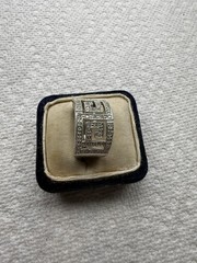 925 Sterling Silver Geometric Pattern Band Ring Sz 8.25 6 Grams