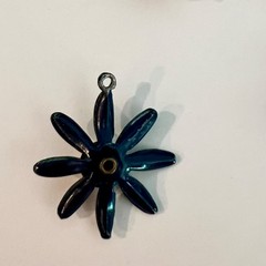 Vintage 1960s Red White & Blue MOD & NICE!! Enamel Flower Brooch Pin Earring Lot