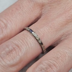 Antique 1934 Ostby Barton 14K White Gold Art Deco Wedding Band Engraved Sz 6