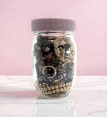 Mystery Jewelry 17pc Jar Vintage Modern Gold Monet Trifari Costume Fashion Lot
