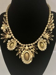 Vtg 1960’s Juliana D & E Watermelon Heliotope Rhinestone Necklace 15″