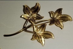Van Dell 1/20 12k Gold Filled 3 Leaf Autumn Fall Spray Pin