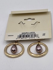 Monet Dangle Drop Gold Tone Beaded Pierced Earrings Never Worn (A)
