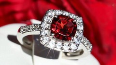 925 sterling silver ring 3.00ct garnet white sapphire halo size 7 handmade 3.5gr