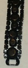 Vintage MCM Weiss Jet Black Rhinestone 7.5″ Bracelet – Statement Stunning