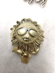 Vtg AJC gold tone huge Sunflower Face Pin