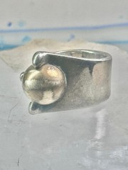 Moving Ball ring geometric kinetic solid band size 5.50 sterling silver women l