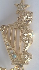 Kirk’s Folly Angel Harp Gold Tone Necklace 34 Inches Long, Pendant 2.5 Inches