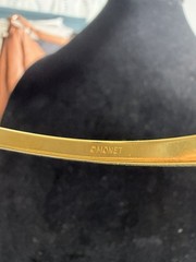 Vintage Monet Red Enamel Gold Tone Bangle Bracelet Slim Stackable Bracelet