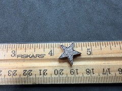 1.64g Vintage Sterling Silver 925 Star Pendant Sparkling Clear Accents M