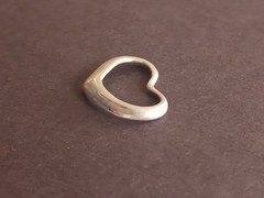 Vintage Sterling Silver Open Heart Pendant .75 in