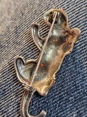 VINTAGE STERLING SILVER BROOCH MARCASITE CHEETAH 925 STAMPED CAT LEOPARD