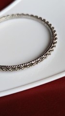 Vintage TRIFARI Silver Tone Braided Twist Thin Bangle Bracelet