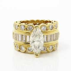 NYJEWEL 18k Yellow Gold 8ctw Diamond Ring Center Diamond 2.46ct