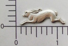 42104 2 Pc Matte Silver Oxidized Running Rabbit Jewelry Finding Charm