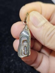 Vtg Abalone Pendant 1.5in- S90