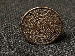 Antique Taxco Mayan Sterling Silver Pin .5 Inches