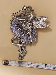 Vintage JJ Fairy Brooch Large Enamel Wings Magic Wand Fantasy Pin