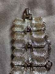 Vintage Coro Mid Century Modern Silver Tone Link Bracelet.