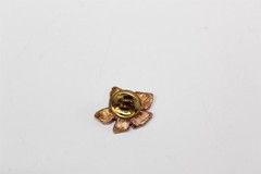 Pin Gold-Tone Alloy Floral Design With Amethyst Stone Vintage