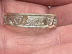 VTG 10K Gold Filled Heart Design Ring Silver & Gold Tone Size 8.75