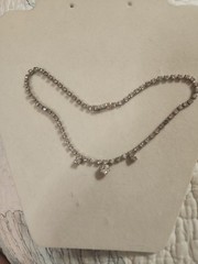 Rhinestone Choker Necklace Silvertone 1950s-1960s Vintage 15 Inches Hook Clasp