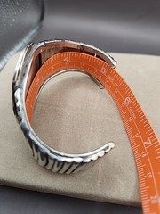 Vintage Navajo Picture Jasper Sterling Silver Cuff Bracelet Small 6″ No Markings