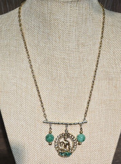 Vintage Faux Jade Far East Buddha Pendant Necklace