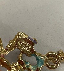 Vintage Enamel Tropical Bracelet Clasp Starfish Fish Seahorse Women USA Made
