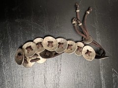 Silver Coin Bracelet with Tassel Accents