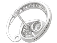 Vintage 1.70Ct Diamond and 14k White Gold Twirl Earrings Circa 1940