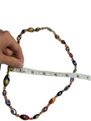 Vintage Venetian Millefiori Glass Bead Necklace – Multicolor 10”L Avantgarde