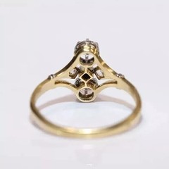 Art Deco Round Cut Lab Created Engagement 14K Yellow Gold Filled Ring