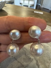 Vintage Faux Pearl Earrings Lot of 3 Wedding Retro Mid Century Costume Jewelry