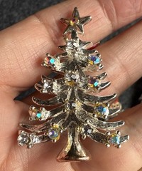 Vtg Christmas Brooch 1 Eisenberg Ice Earings 2 Trees 5 Unsigned