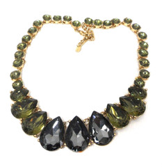 ALDO Anna Wintour Necklace Georgian Collet Riviere Rivoli Pear Crystal Collar