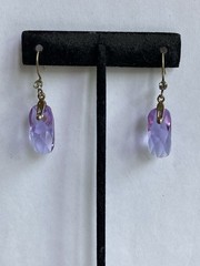 Vintage Earrings Made In 1970s Russia. 875 Silver & Amethyst Color Chrystals