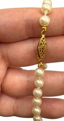 Vintage 6mm Faux Pearls Bracelet Individually Knotted 7”