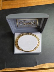 Vintage Speidel ID Bracelet Gold & Silver Tone Link Chain Engravable 8”