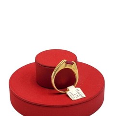 Vtg Sz 5 Ring Sm Red Cubic Zirconia 18KGE Stackable Fashion Jewelry StyS3