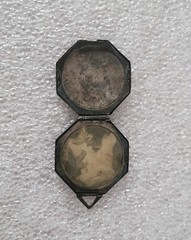 Antique Locked Pendant Sterling Silver Octagon Shaped Engine Art Deco for Repair