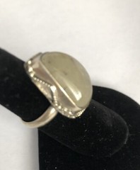 Vintage Golden Rutilated Quartz 925 Sterling Silver Ring