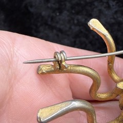 Vintage Insect Brooch Abstract LARGE Gold Tone READ