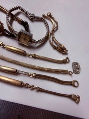 Collection Lot Amazing Vintage Gold Filled Wristwatch Parts Bands ETC – X12