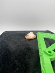 Retro Brooch Cameo Round Left Facing Three Dimensional Set In Non Precious Metal