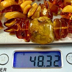 Natural Baltic Amber Necklace 19” Butterscotch Nuggets Large Center Amber Bead