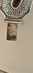 Antique Chinese Export Silver Filigree Enamel Turquoise Bat Link Bracelet 26g